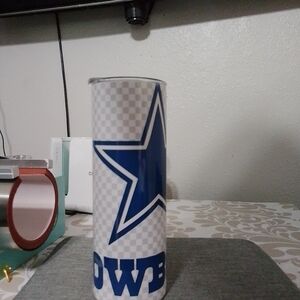 Blue and White Star Coffee Tumbler